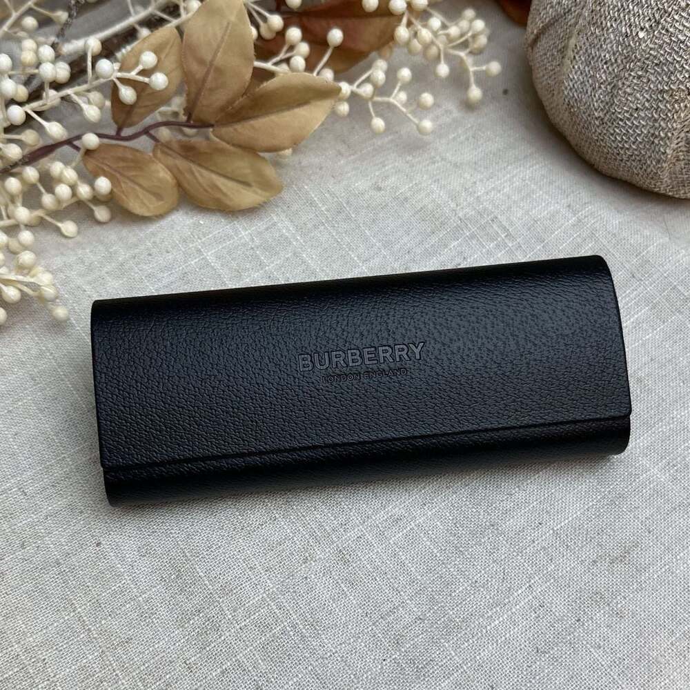 Burberry Black Leather Glasses Sunglasses Hard Shell Case